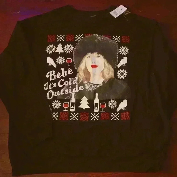 Moira Schitt Bebe Its Cold Outside Sweatshirt 1X Merry Ugly Christmas Plus - Picture 1 of 16